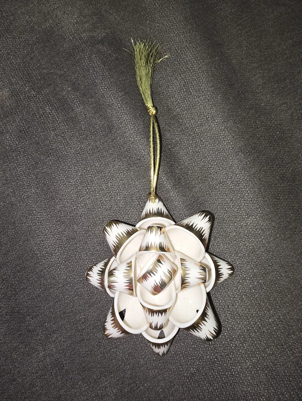 Lenox All Wrapped Up White and Gold Ribbon Bow Ornament